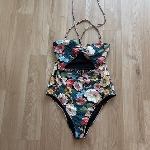 O'Neill Floral One Piece Swimsuit - Black and Multicolor